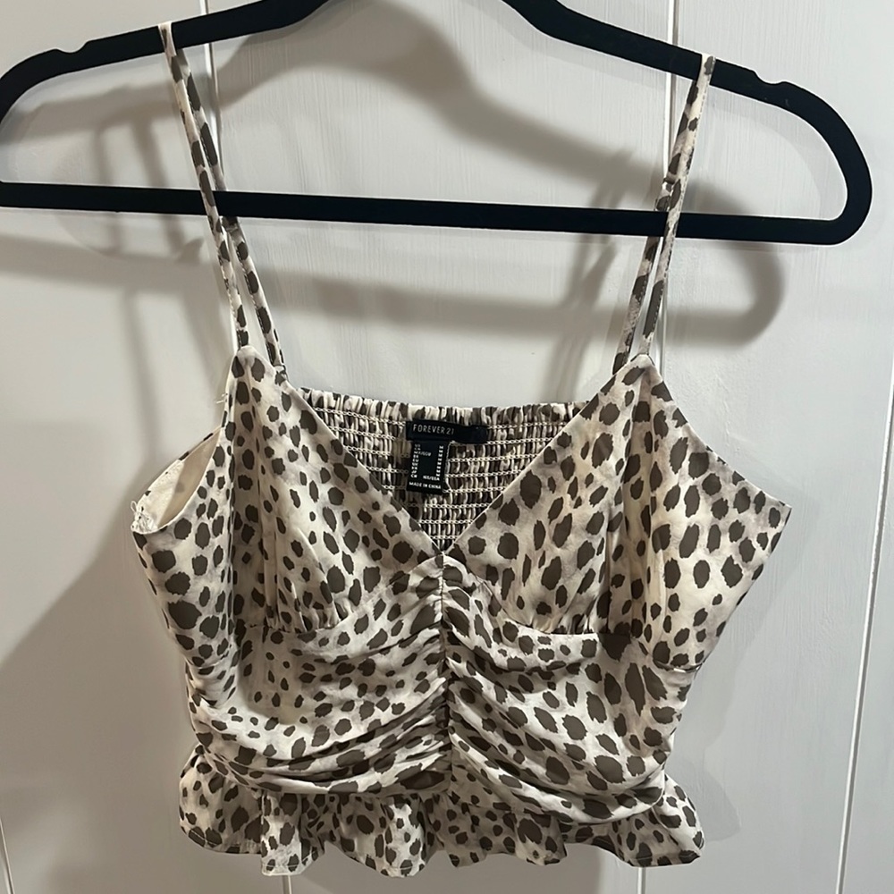 Forever 21 nude print crop tank medium NWOT